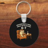 Funny Hedgehog Reading Book 67 Six Seven Meme Schlüsselanhänger (Vorderseite)