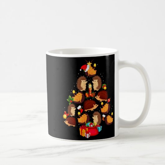 Funny Hedgehogs Christmas Tree Light Pajama Hedgeh Kaffeetasse (Rechts)
