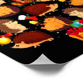 Funny Hedgehogs Christmas Tree Light Pajama Hedgeh Poster (Ecke)