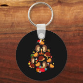 Funny Hedgehogs Christmas Tree Light Pajama Hedgeh Schlüsselanhänger (Vorderseite)