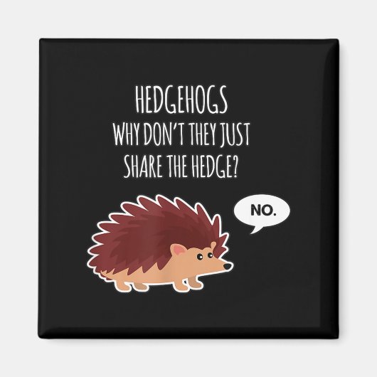 Funny Hedgehogs Why Don't They Just Share The Hedg Magnet (Vorne)