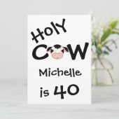 Funny Heilige Kuh 40. Geburtstag Party Einladung (Stehend Vorderseite)