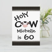 Funny Heilige Kuh 60. Geburtstagsparty Einladung (Stehend Vorderseite)