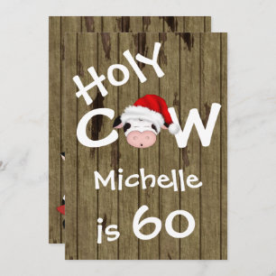 Funny Heilige Kuh 60. Weihnachtsfeiertag Geburtsta Einladung