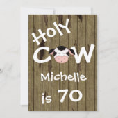 Funny Heilige Kuh 70. Geburtstagsparty Einladung (Vorderseite)