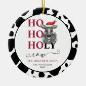 Funny Heilige Kuh Cowhide Muster Weihnachten Keramik Ornament (Vorne)