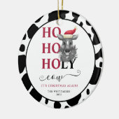 Funny Heilige Kuh Cowhide Muster Weihnachten Keramik Ornament (Links)