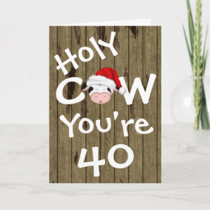 Funny Heilige Kuh Du bist 40 Weihnachten Geburtsta