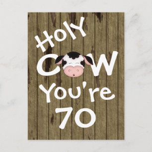 Funny Heilige Kuh Du bist 70 Humorvolle Geburtstag Postkarte