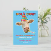 Funny Heilige Kuh Geburtstagsparty Einladung (Stehend Vorderseite)