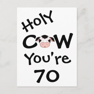 Funny Heilige Kuh Sie sind 70 Geburtstag Postkarte