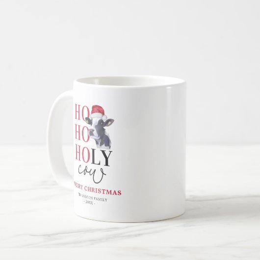 Funny Heilige Kuh Weihnachten Kaffeetasse (Vorderseite Links)