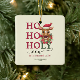 Funny Heilige Kuh Weihnachtsfest Foto Keramikornament