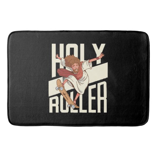Funny Heiliger Roller Skateboard Jesus Badematte (Vorderseite)