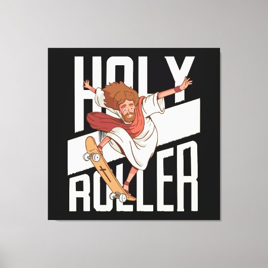 Funny Heiliger Roller Skateboard Jesus Leinwanddruck (Vorderseite)