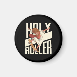 Funny Heiliger Roller Skateboard Jesus Magnet