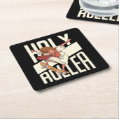 Funny Heiliger Roller Skateboard Jesus Rechteckiger Pappuntersetzer (angewinkelt)