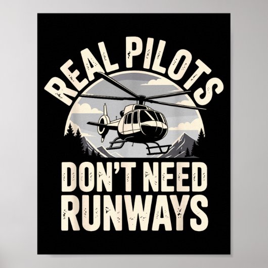 Funny Helicopter Lot Art For Men Women Flying Heli Poster (Vorne)