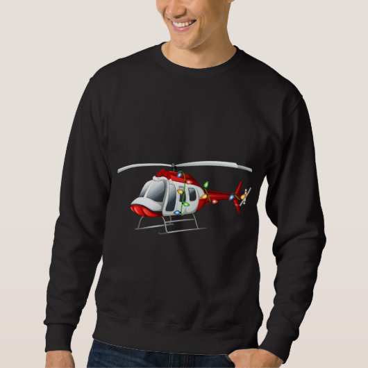 Funny Helicopter Lover Xmas Weihnachtsmannmütze He Sweatshirt (Vorderseite)