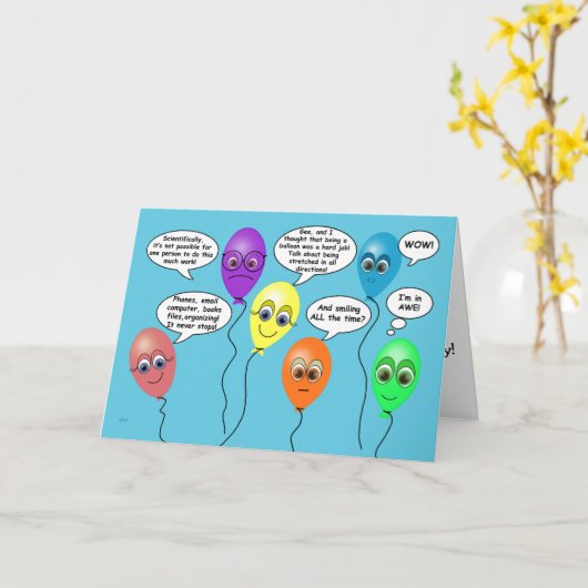 Funny Helium Balloons für Admin Pro Day Karte (Gelbe Blume)