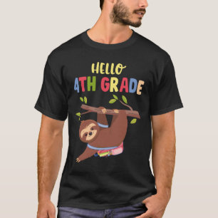 Funny Hello 4th Klasse Zurück zur Schule T-Shirt