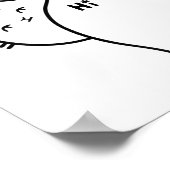 Funny Hello Black Cat Hintern Hi Design für Katze Poster (Ecke)