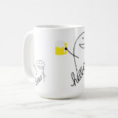 FUNNY HELLO CARTOON BESCHÄFTIGT CO-WORKER-GIFT-TAS KAFFEETASSE (Vorderseite Links)