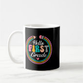 Funny Hello First Grade Pencil Circle Design  Kaffeetasse (Links)