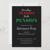 Funny Hello Pension Rentirement Party Einladung (Vorderseite)