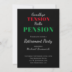 Funny Hello Pension Rentirement Party Einladung