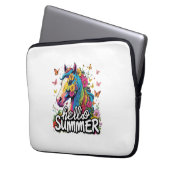 Funny Hello Summer Horse Laptopschutzhülle (Vorderseite Links)