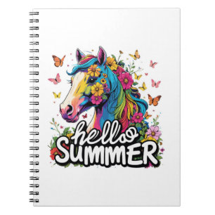 Funny Hello Summer Horse Notizblock