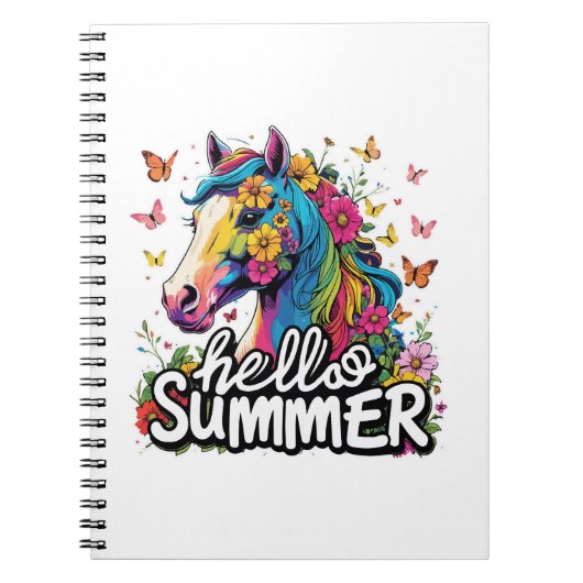 Funny Hello Summer Horse Notizblock (Vorderseite)