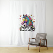 Funny Hello Summer Horse Wandteppich (Beispiel)