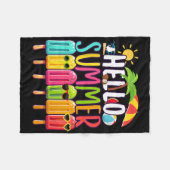 Funny Hello Summer Vacacation Popsicle Ice Lolly I Fleecedecke (Vorderseite (Horizontal))