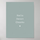 Funny Hello Sweet Cheeks Bathroom Poster (Vorne)