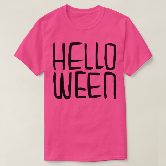 Funny Hello Ween Typografie Helloween zu Hallowee T-Shirt (Design vorne)
