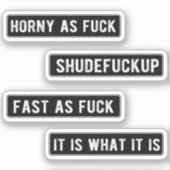 Funny Helmet Stickers Packs (schwarz) Aufkleber (Vorderseite)