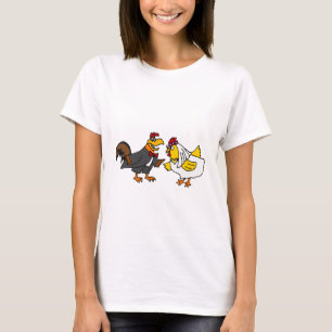 Funny Hen Bride und Rooster Groom Wedding T-Shirt