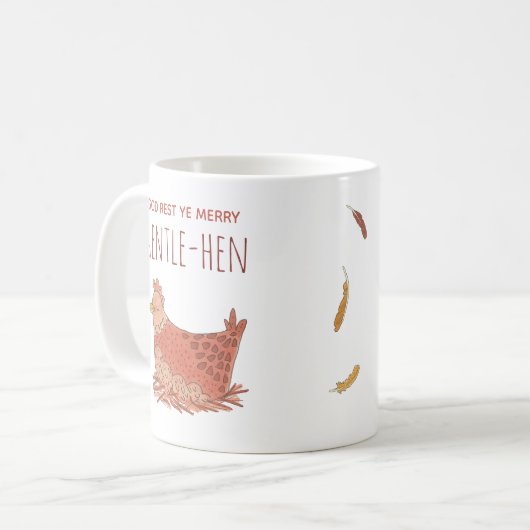 Funny Hen Chicken Christmas Pub Kaffeetasse (Vorderseite Links)