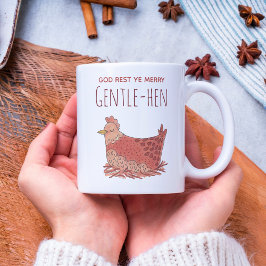 Funny Hen Chicken Christmas Pub Kaffeetasse