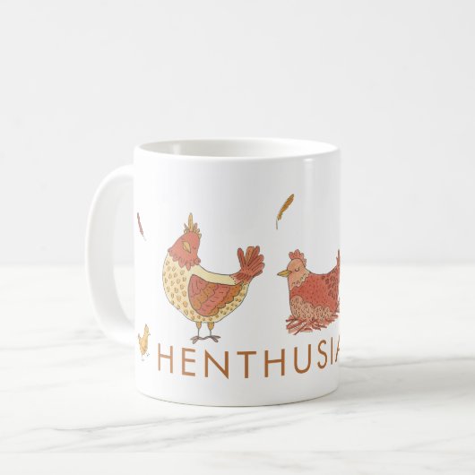 Funny Henthusiastic Chicken Lovers Kaffeetasse (Vorderseite Links)