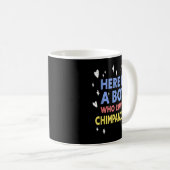Funny Here ist ein Junge, der Schimpansen Liebe Kaffeetasse (VorderseiteRechts)