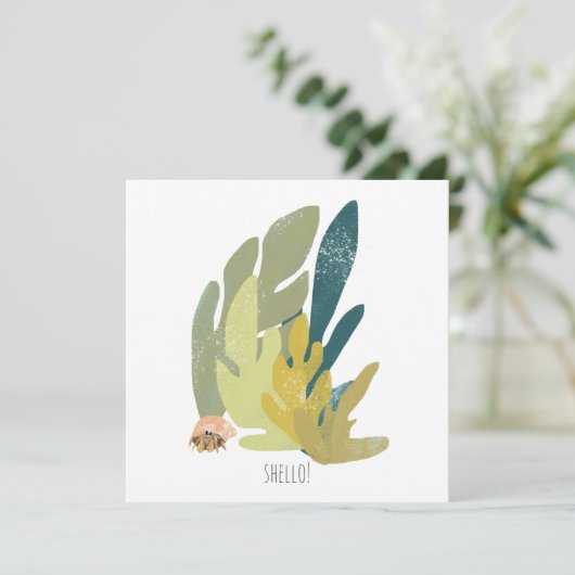 Funny Hermit Crab Karte (Stehend Vorderseite)