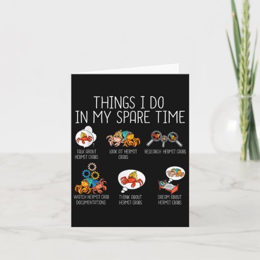 Funny Hermit Crab Pet Geschenke Uni Erwachsene Sch Karte (Vorderseite)