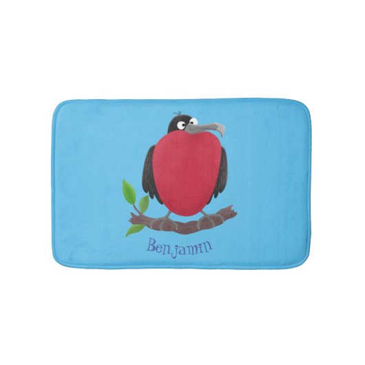 Funny herrlicher Fregatte Vogel Cartoon Badematte (Vorderseite)