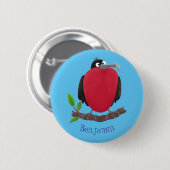 Funny herrlicher Fregatte Vogel Cartoon Button (Vorne & Hinten)