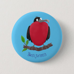 Funny herrlicher Fregatte Vogel Cartoon Button
