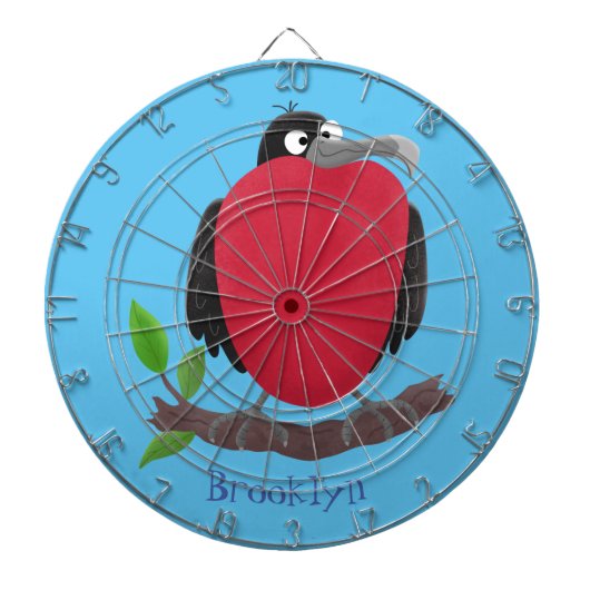 Funny herrlicher Fregatte Vogel Cartoon Dartscheibe (vorne)