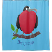 Funny herrlicher Fregatte Vogel Cartoon Duschvorhang (Vorderseite)